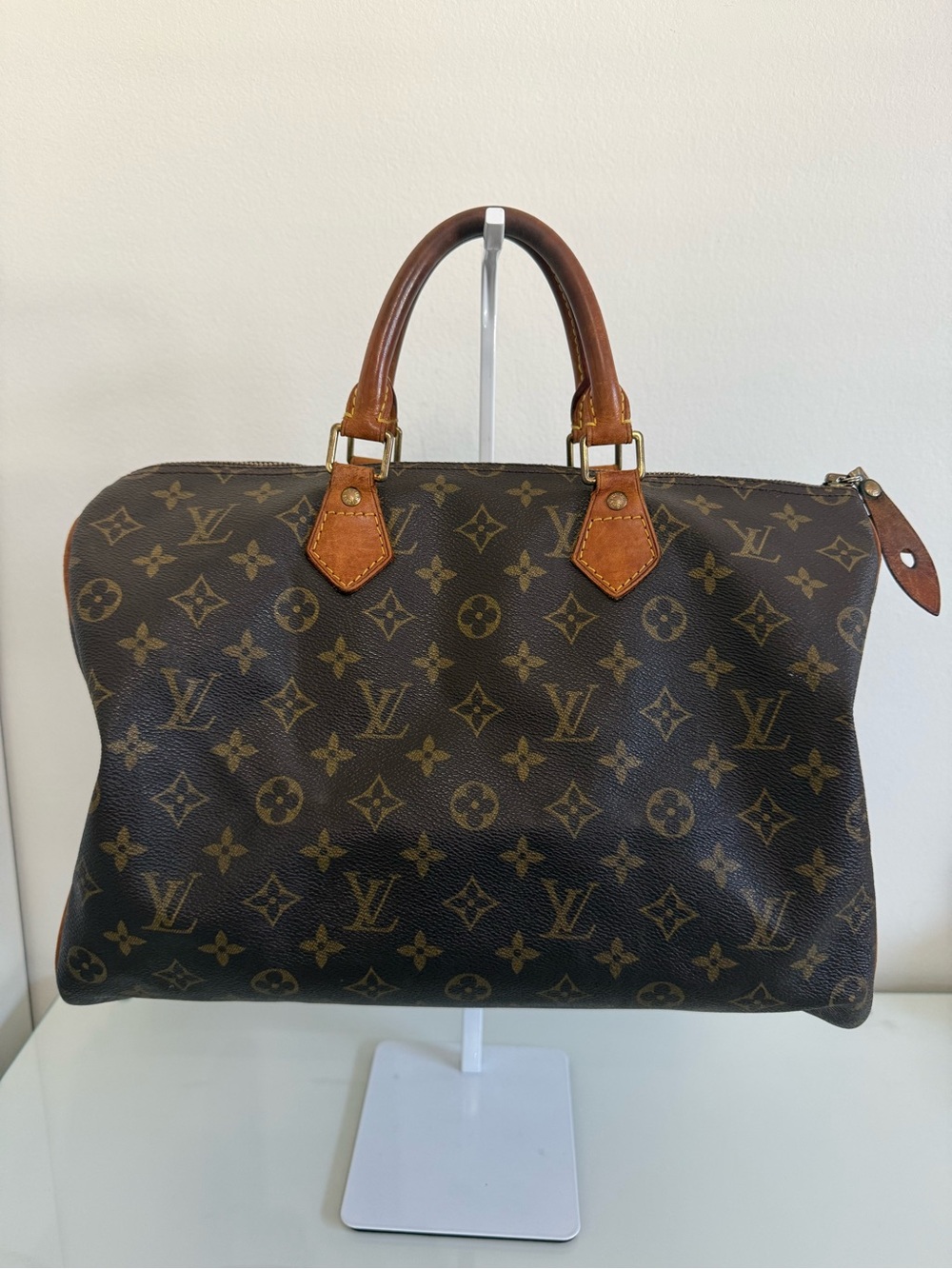 Louis Vuitton Brown Monogram Canvas Speedy 35 Handbag